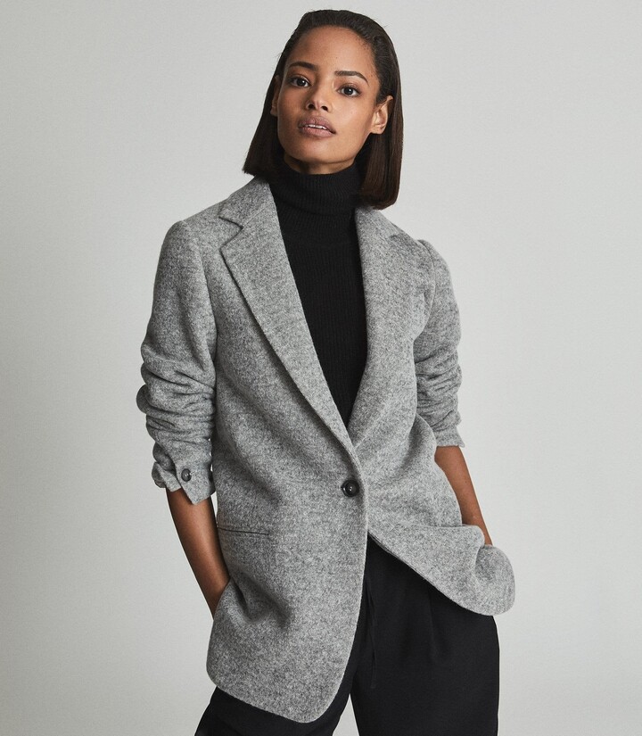 grey blazer jacket womens