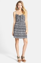 Thumbnail for your product : Socialite Print Pleat Bodice Fit & Flare Dress (Juniors)