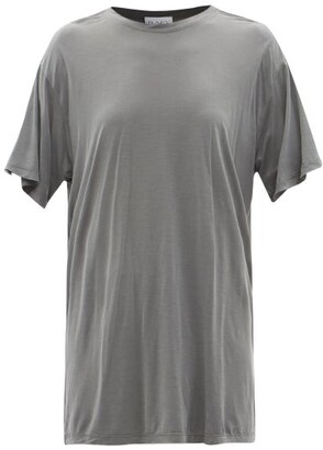 Raey Long-line Cotton-jersey T-shirt - Grey