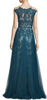 Thumbnail for your product : Catherine Deane Harlow High-Neck Sleeveless Lace Evening Gown