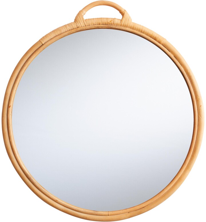 Round Natural Wrapped Rattan Calla Mirror