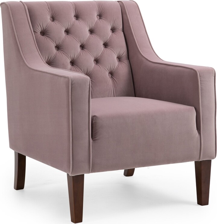 Dunelm Leah Velvet Chesterfield Armchair Blush ShopStyle