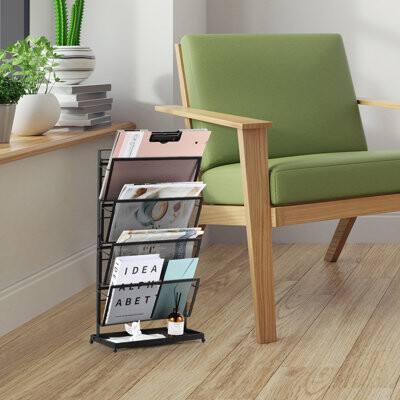 zenco homegoods Desk File Organizer 4 Tier Vertical Folder Organizer, White