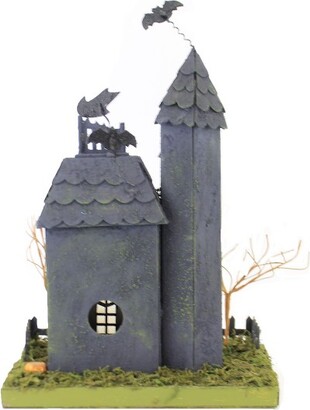 Cody Foster Haunting Halloween Cottage - One House 15 Inches - Bats Pumpkins Putz - Ha012 - Paperboard - Gray