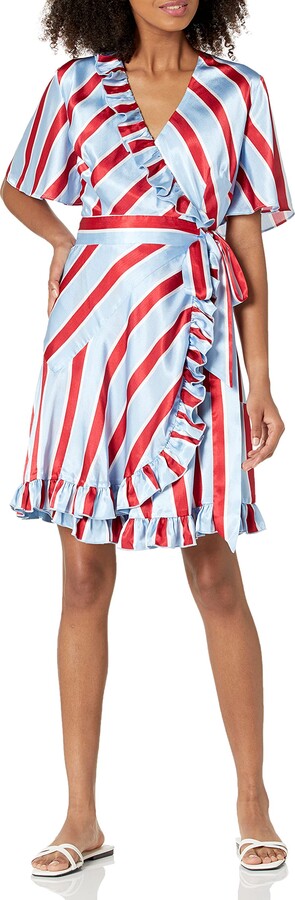 findersKEEPERS Womens Deception Stripe Illusion Sleeve Fit & Flare Dress