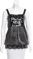 Thumbnail for your product : Vera Wang Sequin Embellished Silk Top
