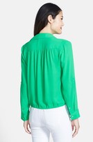 Thumbnail for your product : Chaus Tie Front Roll Sleeve Blouse