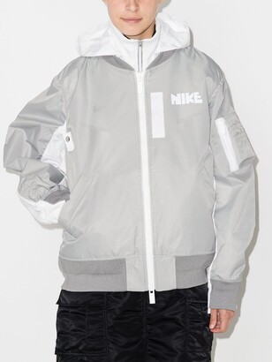Nike x Sacai layered-detail bomber jacket