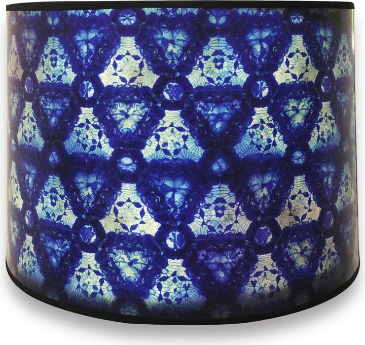Royal Designs, Inc. Modern Trendy Decorative Handmade Lamp Shade - Made in USA Blue Kaleidoscope Design 10 X 8
