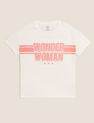 Marks and Spencer Pure Cotton Wonder Woman T-Shirt (6-16 Yrs)