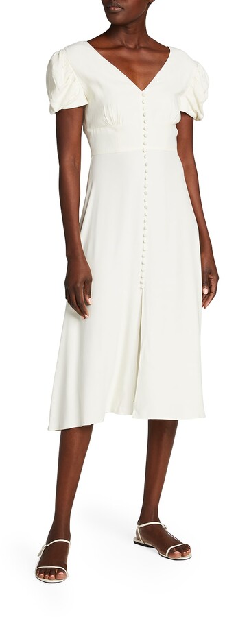 white button down dress