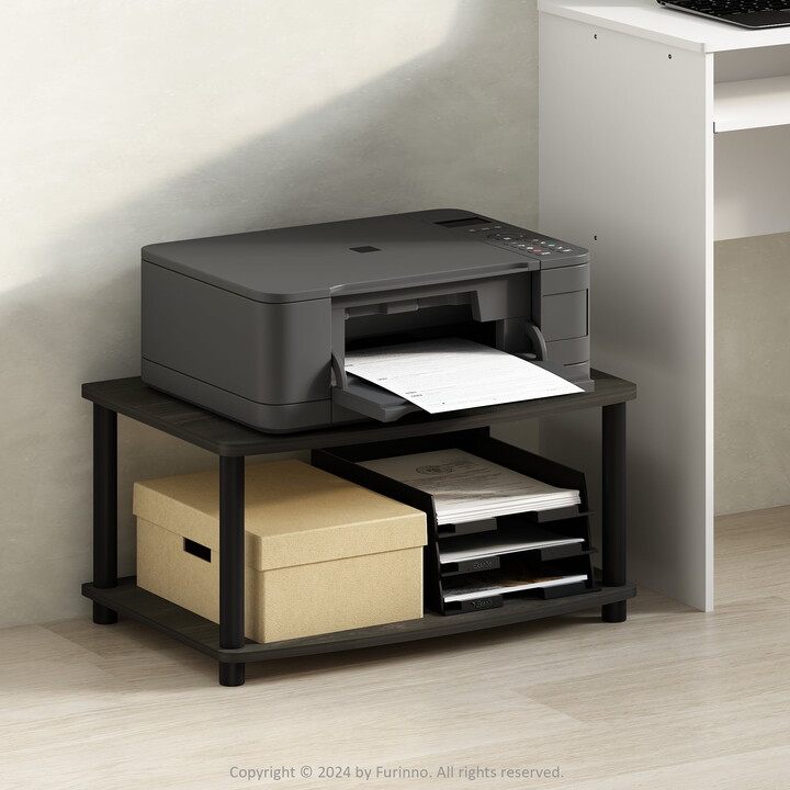 Furinno Turn-N-Tube Multipurpose Printer Stand Display & Storage Shelf, Espresso/Black