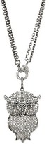 Thumbnail for your product : Nina Gilin Black Rhodium-Plated & Diamond Owl Pendant Double-Chain Necklace