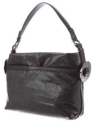 Giorgio Armani Embossed Leather Shoulder Bag