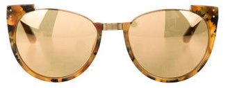 Linda Farrow Tortoiseshell Reflective Sunglasses