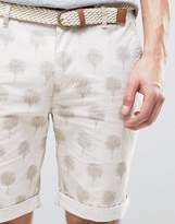 Thumbnail for your product : Bellfield Chino Shorts In Palm Print With Belt
