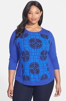 Thumbnail for your product : Lucky Brand Bold Geometric Print Tee (Plus Size)