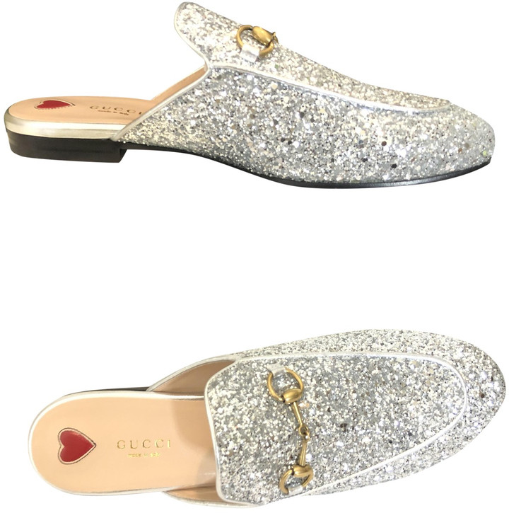 gucci silver mules