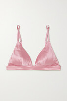 Thumbnail for your product : I.D. Sarrieri Lombard Street Silk-blend Satin Soft-cup Triangle Bra - Pink