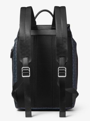 Michael Kors Hudson Logo and Crossgrain Leather Backpack