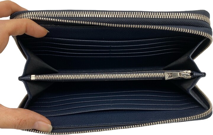ST Dupont Line D Zip Around Long Black Leather Men's RFID Wallet