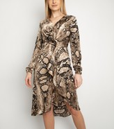 Thumbnail for your product : New Look Miss Attire Snake Print Wrap Dress
