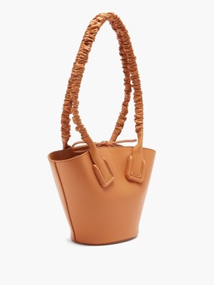 Bottega Veneta Basket Ruched-handle Mini Leather Tote Bag - Tan
