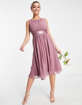 Thumbnail for your product : Little Mistress Bridesmaids skater dress in mauve