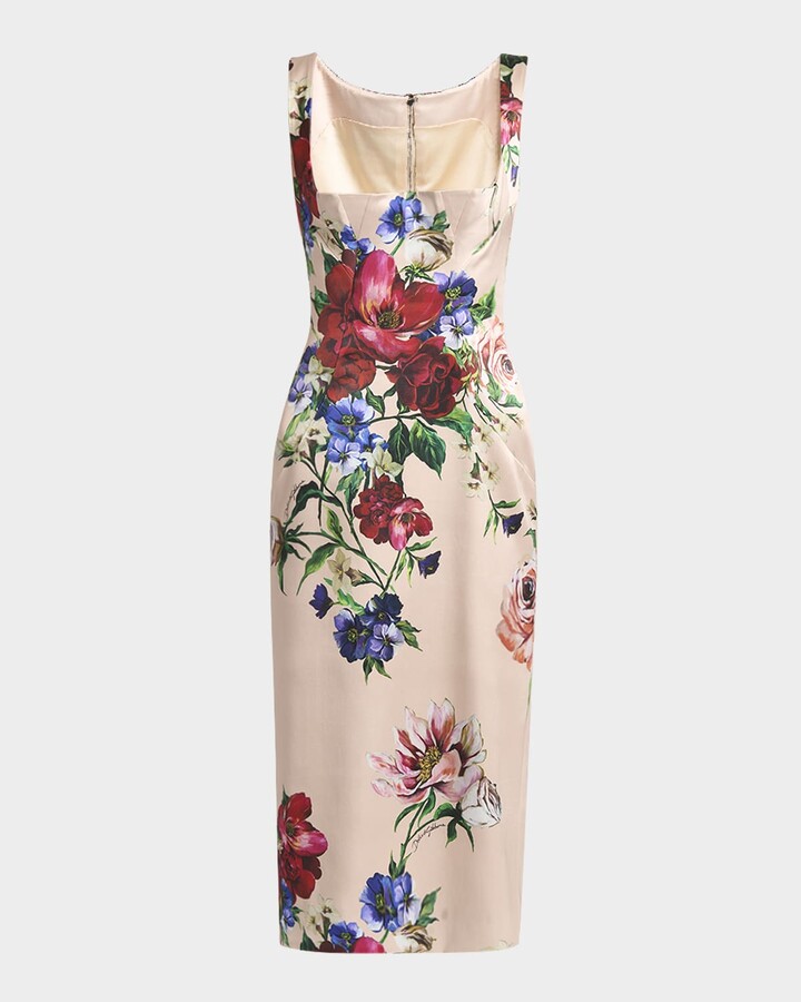 Dolce & Gabbana Rasovi Bouquet Fantichi Sleeveless Midi Dress