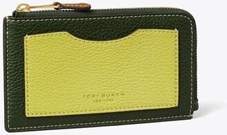 Tory Burch T Monogram Contrast Embossed Zip Slim Wallet