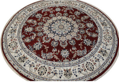 Isabelline Rebote One-of-a-Kind 6.2x6.2 Round Area Rug Red