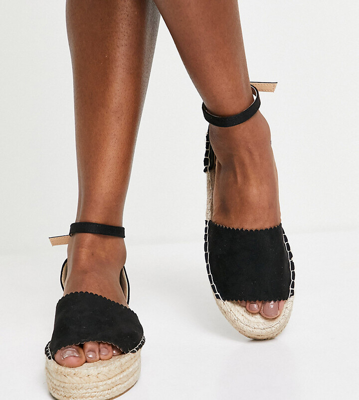 South Beach Exclusive flatform espadrilles in black - ShopStyle Sandals