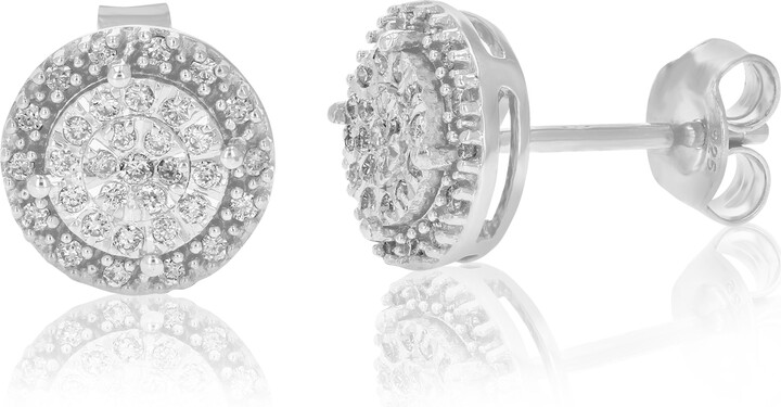 Vir Jewels 1/4 cttw Round Studs Lab Grown Diamond Earrings .925 Sterling Silver Prong Settings Round Shape