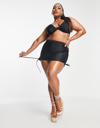 ASOS Curve ASOS DESIGN Curve mix and match step front underwire bikini top in black