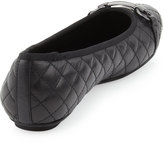 Thumbnail for your product : Neiman Marcus Suzy Quilted Buckled Flat, Black