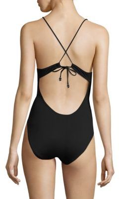 Shoshanna Crossback High-Cut One-Piece Swimsuit