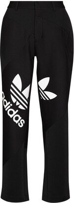 adidas Logo-Print Straight-Leg Trousers