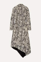 Thumbnail for your product : Proenza Schouler Asymmetric Printed Crepe Midi Dress - Off-white