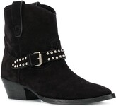 Thumbnail for your product : Saint Laurent Suede Ankle Boots With Studs And Buckles