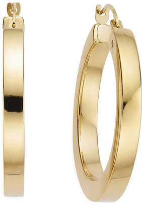 Fine Jewelry Gold Opulence 14K Gold Over Diamond Resin PolishedSquaredHoop Earrings