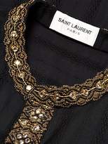 Thumbnail for your product : Saint Laurent Embellished-Trim Illusion Stripe Blouse