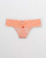 Thumbnail for your product : aerie Logo Lace Thong