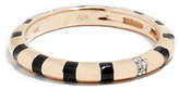 Thumbnail for your product : Adina Reyter 14k Black Enamel Diamond Stripe Band Ring