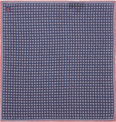 Thumbnail for your product : Isaia All-over dot print contrast outline silk pocket square