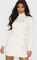 Thumbnail for your product : PrettyLittleThing Black Faux Leather Belted Cargo Pocket Mini Skirt