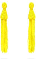 Thumbnail for your product : Oscar de la Renta Bead Embellished Tassel Drop Earrings - Womens - Yellow