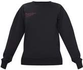 Thumbnail for your product : PrettyLittleThing Black Care Logo Gym Sweat Top