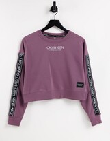 Thumbnail for your product : Calvin Klein Performance front logo crew neck top in gray