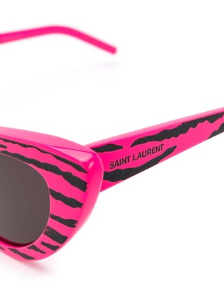 Saint Laurent Eyewear Zebra Print Cat Eye Sunglasses