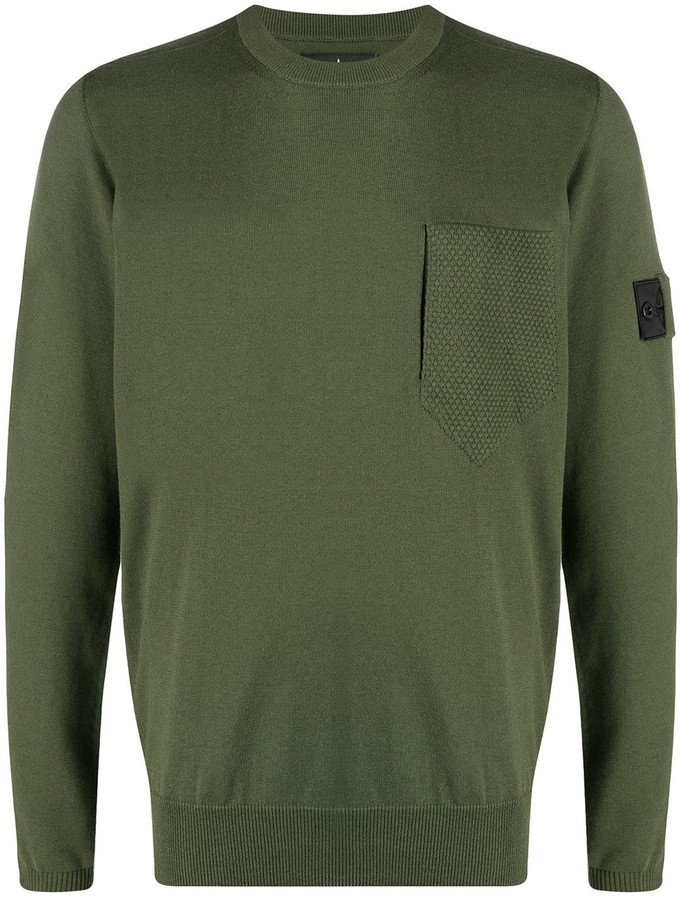 Stone Island Shadow Project Logo Patch Jumper - ShopStyle Crewneck Sweaters